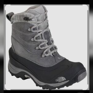 Women's The North Face Charcoal and Black Snow Boots - Size 7.5M
